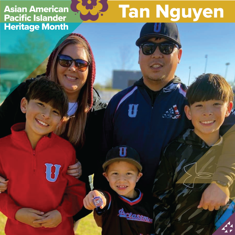 Tan Nguyen with wife and three sons